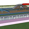 Sports Track And Field Facility Design With Running Lanes Grass Area And Stands