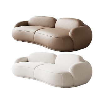 Cream wind multiplayer sofa 3d model