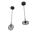 Two Modern Minimalist Pendant Lights With Sleek Black Rod And Transparent Shade Design
