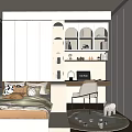Tatami Bedroom With Window Blinds Desk Chair And Storage Shelves