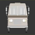 Brown Delivery Van Model With Shield Logo And Side Stripe Design 3d model
