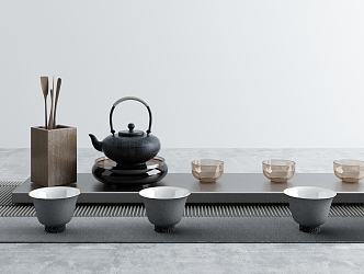 New Chinese Tea Set Tea Set 3d model