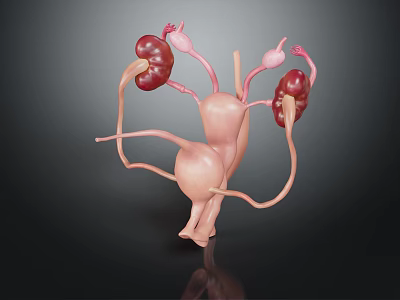 3D Anatomical Model of Human Urinary Organs Kidneys Bladder and Ureters 3d model