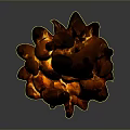 Artistic Flame Sculpture With Upward Flames Dripping Elements And Red Orange Glow On Dark Background