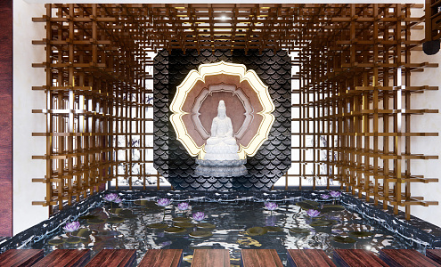 New Chinese Buddhist Hall 3d model