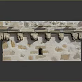 Wooden And Stone Crafted Square Decorative Container With Intricate Carved Edges
