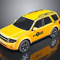 Yellow Taxi SUV Exterior Design With Black Windows And Roof Rack