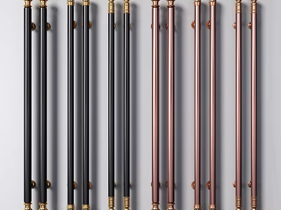 Stylish Modern Metal Handles In Black Rose Gold And Gold Finishes For Furniture Decor 3d model