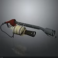 Tactical Weapon With Red Nozzle White Body Flexible Hose And Long Barrel Design