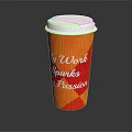Orange and Red Cup with White Lid and My Work Sparks My Passion Text