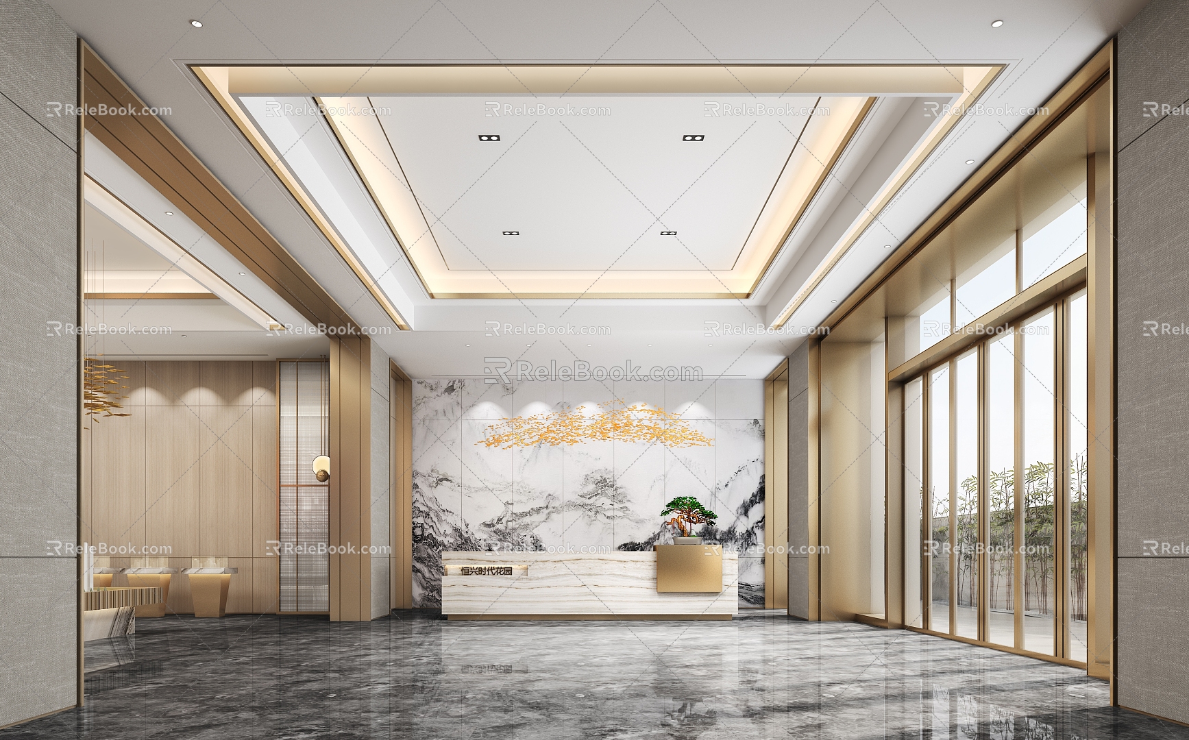 New Chinese-style Sales Department Shapan District Reception Area model