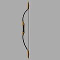 Traditional Golden And Black Curved Bow Weapon Design For Archery