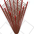 Red Brown Metal Construction Framework With Vertical Horizontal Bars And Multi Layer Structure 3d model
