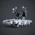Military Weapon Tank With Missile Launchers Camouflage Tracks And 3D Model Design