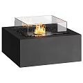 Modern Fireplace Designs With Glass Panels Burning Flames And Concrete Frames 3d model