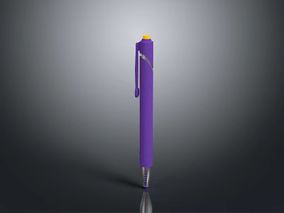 Practical Purple Writing Pen With Orange Cap Hanging Loop For Daily Stationery Use 3d model