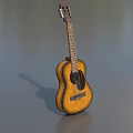 Wooden Acoustic Guitar Classic Design Musical Instrument With Natural Wood Finish