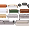 Modern Sofa Set With Various Colors And Multiple Upholstered Styles 3d model