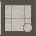 Minimalist Gray Tiled Wall Interior With Recessed Lighting And Spherical Corner Decor