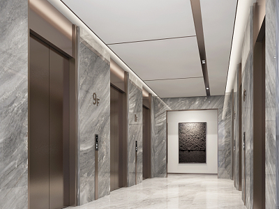 modern elevator hall model