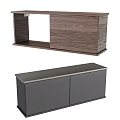 Modern Home Interior Wooden Console Cabinet and Grey Side Cabinet with Open Shelf Design