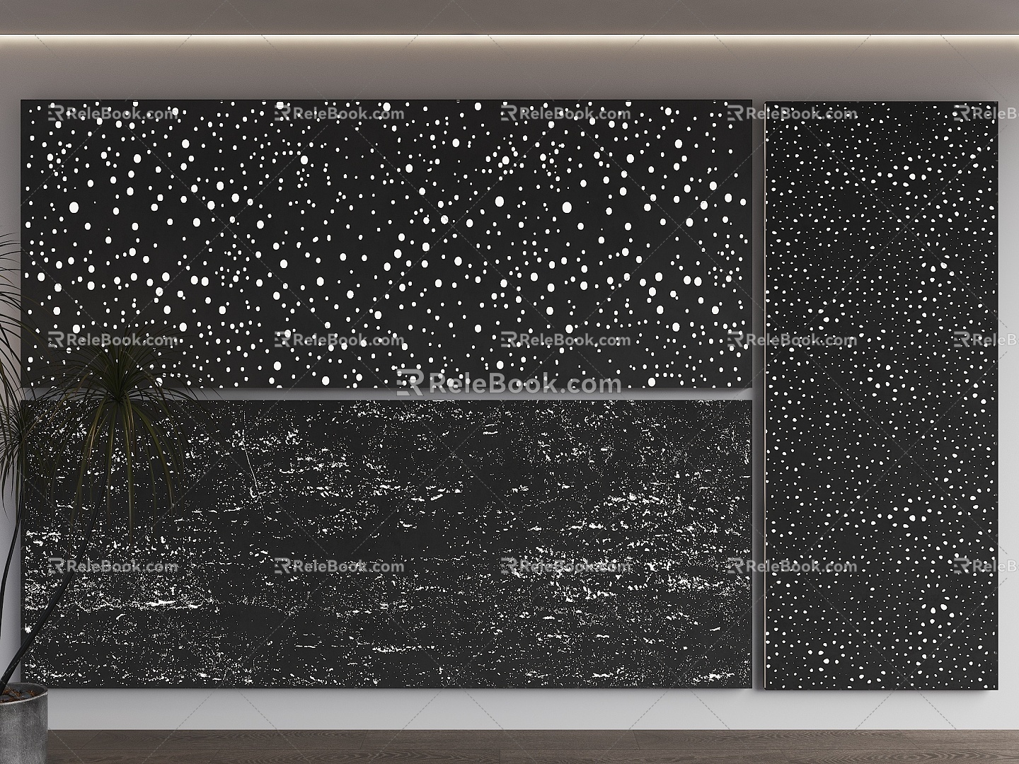 Modern light-transmitting concrete luminous concrete background wall light-transmitting cement wall light-transmitting starry sky background wall starry sky wall luminous wall panel 3d model