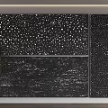 Starry Black Background Wall With White Dots And Textured Bottom Design