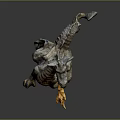 Game Movie Character Dragon Sitting With Horned Head Long Neck Flame And Scaled Body