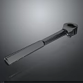 Professional Metal Hardware Tools Socket Wrench With Long Textured Handle And Shiny Surface 3d model