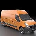 Orange Cargo Van With Sleek Exterior Design Black Windows And Modern Style