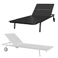 Sleek Modern Lounge Chair With Adjustable Backrest Black White Metal Frame And Wheels