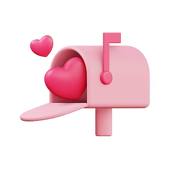 Modern love mailbox cartoon love 3d model