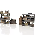 Metal Storage Shelves With Wooden Crates Metal Cans Coiled Cable And Tools