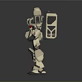 Game Movie Character Futuristic Armored Mech With White Gray Mechanical Design