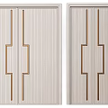 Stylish Double Doors Design With Vertical Panel And Gold Metal Handle