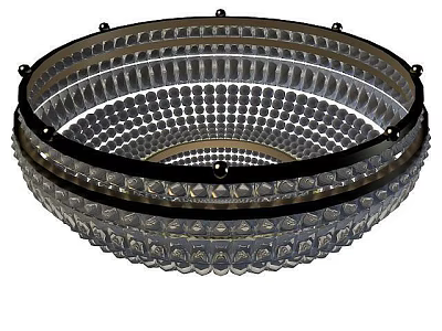 Tech Exhibition Hall Contemporary Lighting Installation With Multi Layer Transparent Beads And Black Frame 3d model