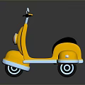 Vibrant Yellow Classic Scooter Featuring Black Seat Sleek Body And Chrome Details