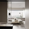 Modern Living Room Interior With Projection Screen White Sofa Black Bookshelf And Fireplace