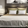 Modern background double bed 3d model