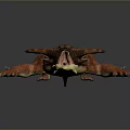 Red Dragon Game Movie Character with Sharp Horns and Open Mouth