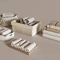 Towel Storage Box Woven Storage Basket Organize Storage Basket Desktop Rattan Basket Storage Basket 3d model