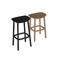 Modern Bar Stools With Black Metal Frame And Light Wood Seat Design