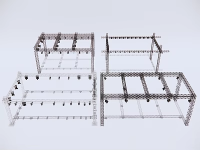 Modern Commercial Equipment Metal Frame Structure With Multi Tiered Shelves For Storage 3d model