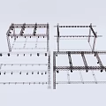 Modern Commercial Equipment Metal Frame Structure With Multi Tiered Shelves For Storage