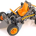 Building Blocks Off Road Vehicle With Orange Gray Mechanical Structure And Black Wheels