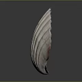 Artistic Carved Shell Sculpture With White Pink Edges And Detailed Radial Textures