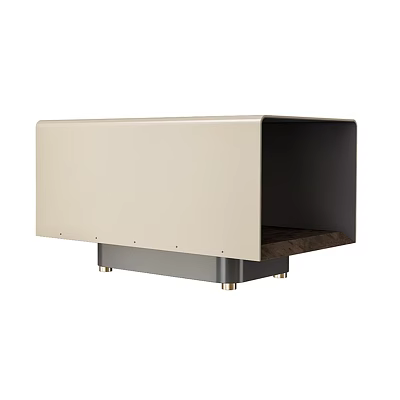 Modern Minimalist Bedside Table With Open Storage And Metal Support Legs 3d model