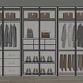 Modern Wardrobe Interior Design With Organized Storage Drawers Hanging Clothes And Shoe Compartments