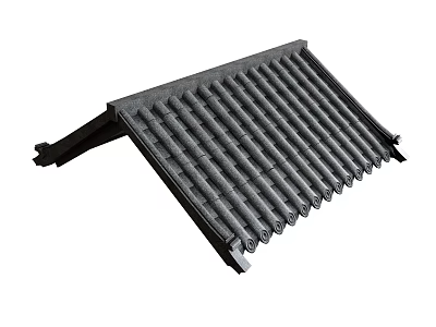 Black Striped Metal Ceiling Design For Modern Interior Spaces 3d model