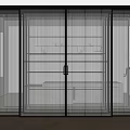 Modern Sliding Doors With Glass Panels And Metal Frames For Interior Space